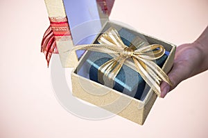 Giving gift box in with hands On special days for special perso