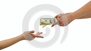 Giving money photo