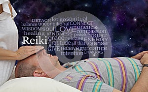 Giving a Reiki healing word cloud