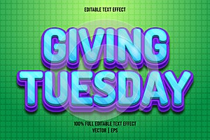 Giving Tuesday editable text effect comic style