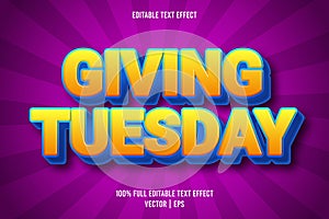 Giving Tuesday editable text effect comic style