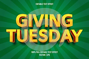 Giving Tuesday editable text effect comic style