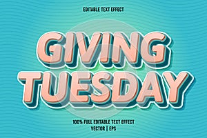 Giving Tuesday editable text effect comic style