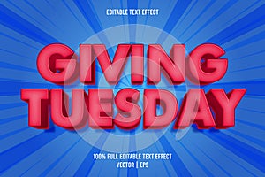 Giving Tuesday editable text effect comic style