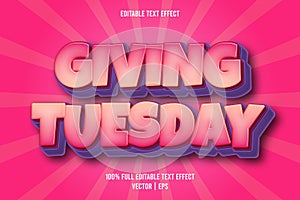 Giving Tuesday editable text effect comic style