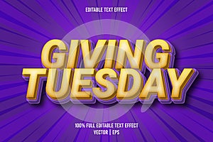 Giving Tuesday editable text effect comic style