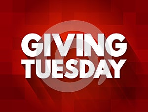 Giving Tuesday text quote, concept background photo
