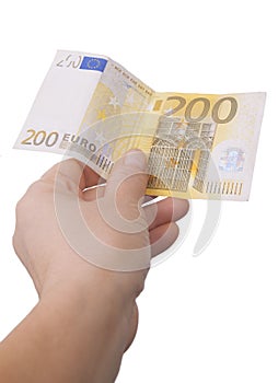 Giving a two hundred euro note