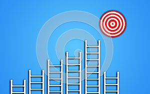 Giving Up in the last step or path. ladder and business target concept creative idea., one step to the success concept