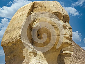 Giza, Egypt- July, 15, 2019 . The Sphinx On The Giza Plateau, Just Outside Of cairo, Egypt