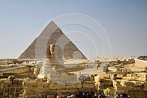 The Pyramids of Giza and great Sphinx in Egypt