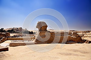 Giza is the full profile image of the Sphinx in Egypt.