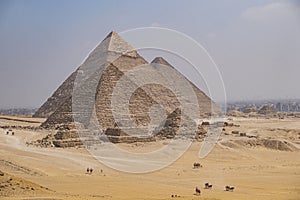 Giza Necropolis, Pyramid of Mycerinus, Pyramid of Khafre and Pyramid of Khufu