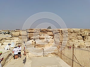 Giza plateau. Observation deck near the Great Sphinx