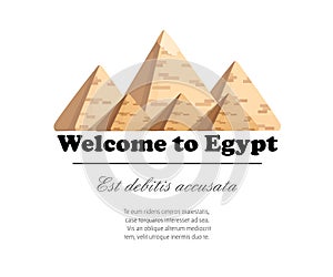 Giza pyramid complex egyptian pyramids daytime wonder of the world great pyramid of giza vector illustration on white background w