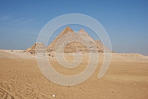 The Giza pyramid complex or Giza Necropolis in Egypt