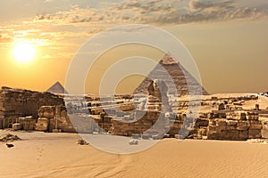 The Giza Pyramid Complex, view on the Great Sphinx, Egypt