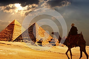 Giza pyramids, cairo, egypt photo