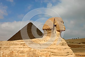 Giza pyramids and sphinx. Egypt.