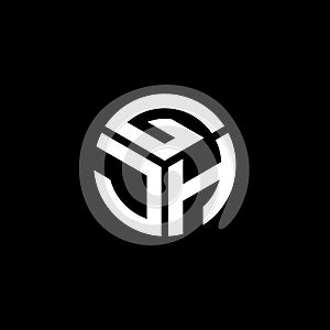 GJH letter logo design on black background. GJH creative initials letter logo concept. GJH letter design