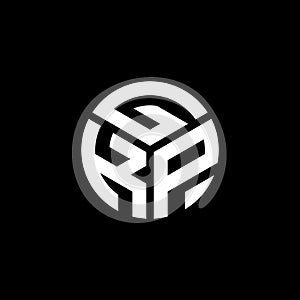 GKP letter logo design on black background. GKP creative initials letter logo concept. GKP letter design
