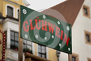 GlÃ¼hwein (Mulled Wine) Sign in Germany photo