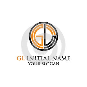 GL initial name logo designs,G letter logo template
