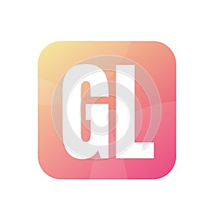 GL Letter Logo Design With Simple style