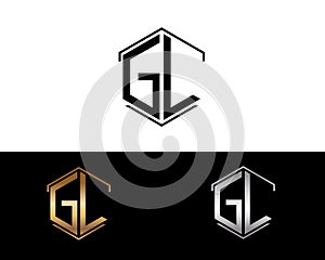 GL letters linked with hexagon shape logo