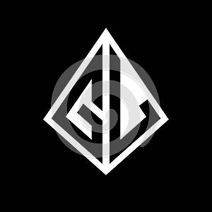 GL logo letters monogram with prisma shape design template photo