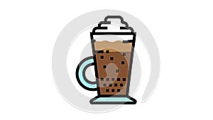 glace coffee color icon animation