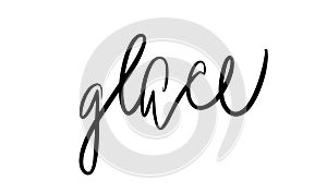 Glace lettering. Vector illustration of handwritten lettering. Vector elements for coffee shop, market, cafe design, restaurant me