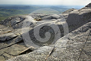 Glacial features in bedrock of Mt. Monadnock in New Hampshire photo