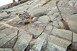 Glacial grooves and striations at the summit of Mt. Kearsarge