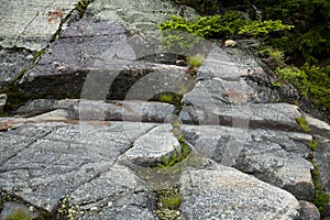 Glacial grooves and striations at the summit of Mt. Kearsarge