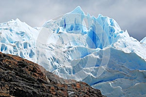 Glacial ice Perito Moreno Glacier - National Park Los Glaciares - Argentina photo