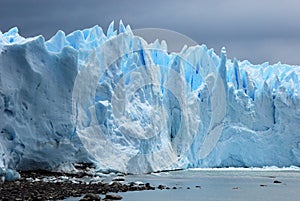 Glacial ice Perito Moreno Glacier seen from Argentino Lake - Argentina photo