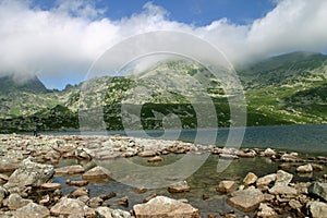 Glacial lake landscape photo