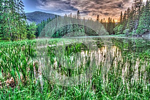 Glacial lake in Low Tatras mountains, Slovakia photo