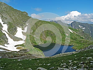 Glacial lake on a mountain