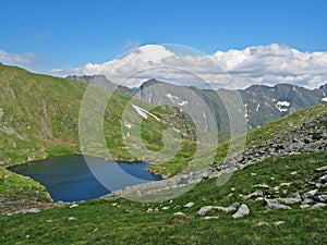 Glacial lake on a mountain