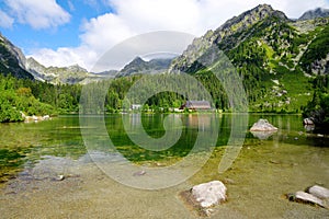 Glacial Lake Popradske Pleso in High Tatras