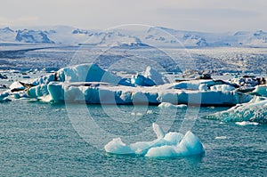 Glacial River Ice Lagoon at Jokulsarlon Iceland.