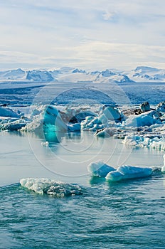 Glacial River Ice Lagoon at Jokulsarlon Iceland.