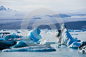 Glacial River Ice Lagoon at Jokulsarlon Iceland.