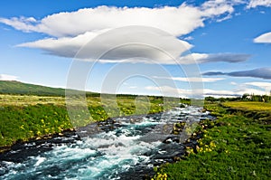 Glacial river near Gullfoss waterfall