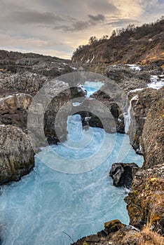 Glacial River Pool, Barnafoss, Iceland