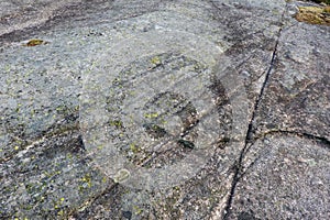 Glacial striations in bedrock
