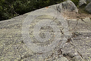 Glacial striations in granite bedrock, Mt. Kearsarge, New Hampshire. photo