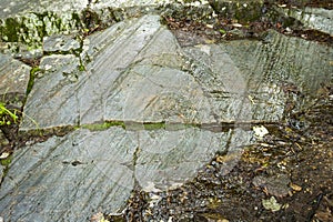 Glacial striations in granite bedrock on Mt. Kearsarge, New Hampshire photo